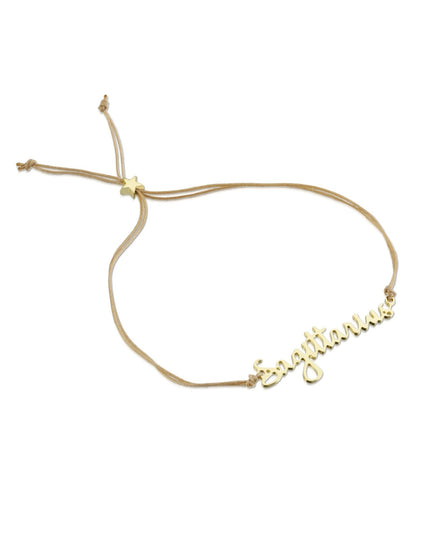 Zodiac Gold Scripted Adjustable Cord Bracelet