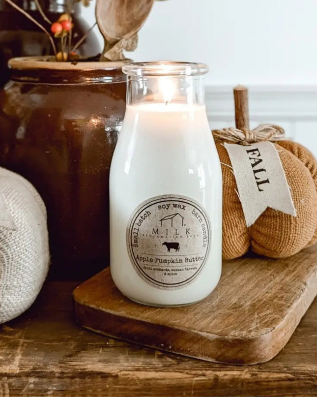 Apple Pumpkin Butter Milk Bottle Candle