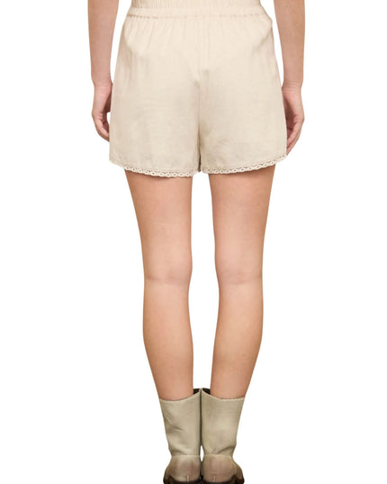 High Waist Floral Embroidery Mini Shorts