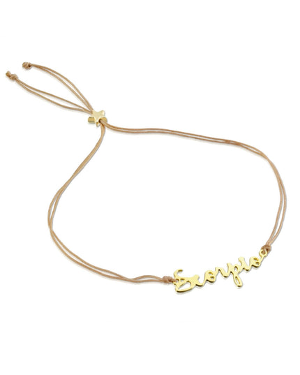 Zodiac Gold Scripted Adjustable Cord Bracelet