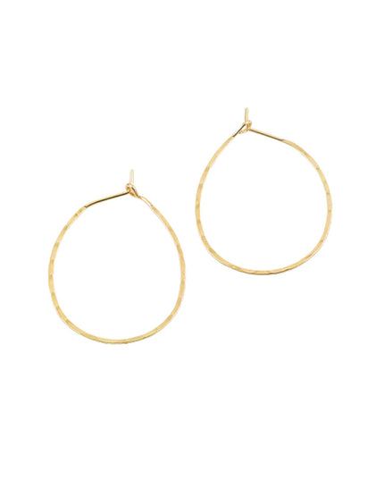 Hammered Flat Metal Teardrop Earrings