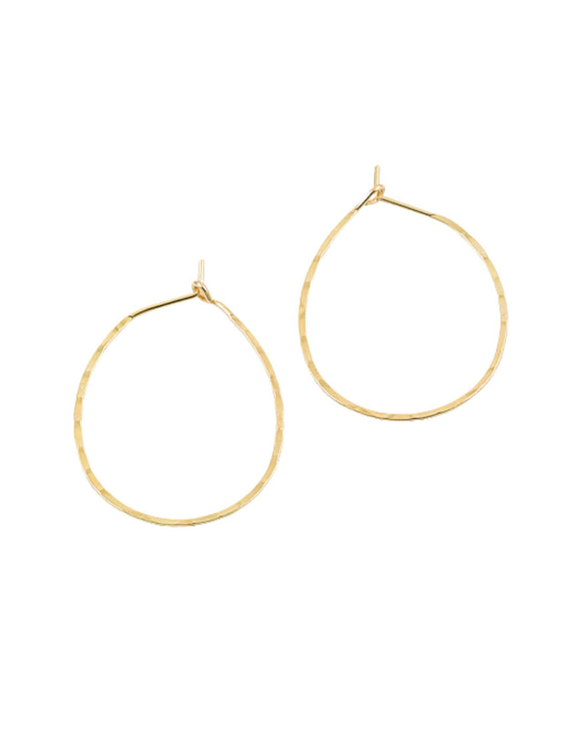 Hammered Flat Metal Teardrop Earrings