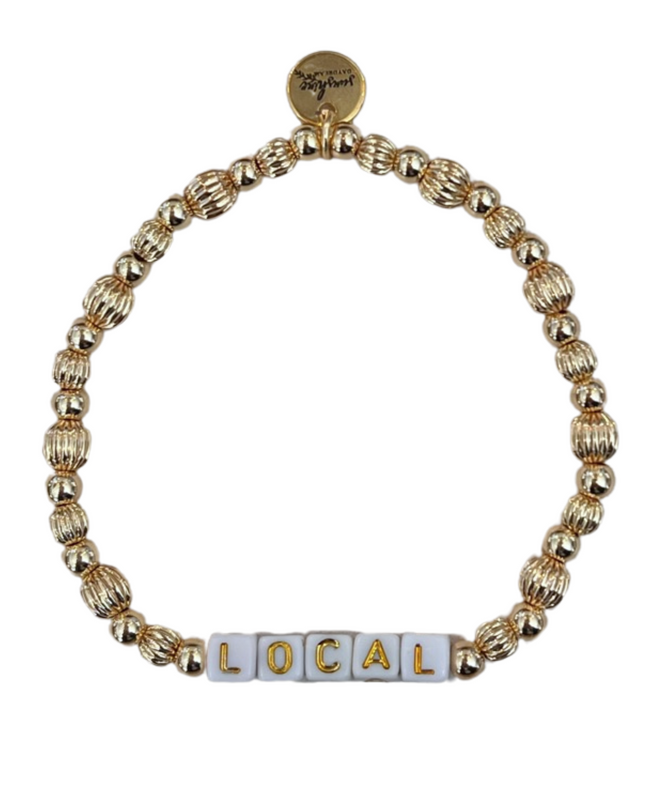 Local Golden Beaded Letter Block Bracelet