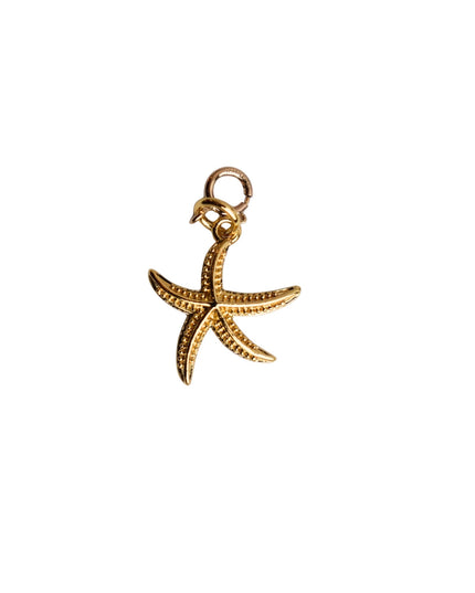 Textured Starfish Gold Metal Charm