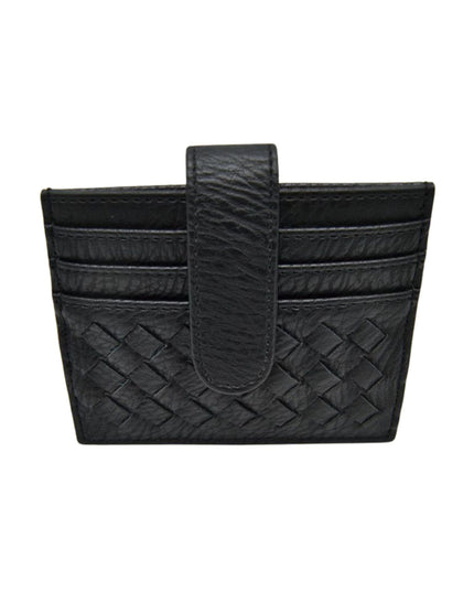 Snap Closure Woven Credit Card Holder