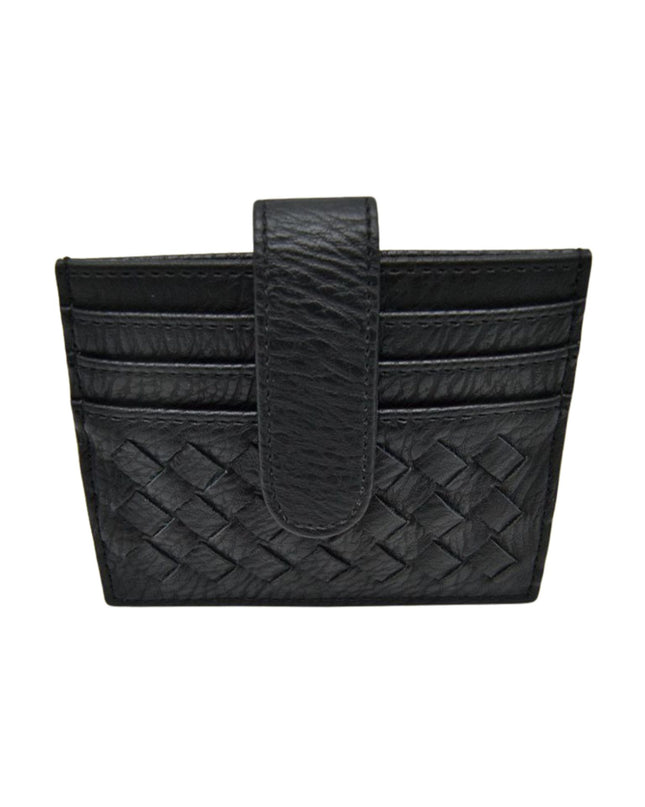 Snap Closure Woven Credit Card Holder
