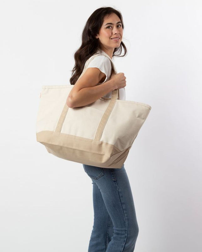 Single Icon Large Tote Personalized Canvas Bag