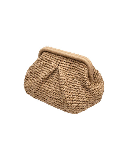 Raffia Dumpling Pouch Bag