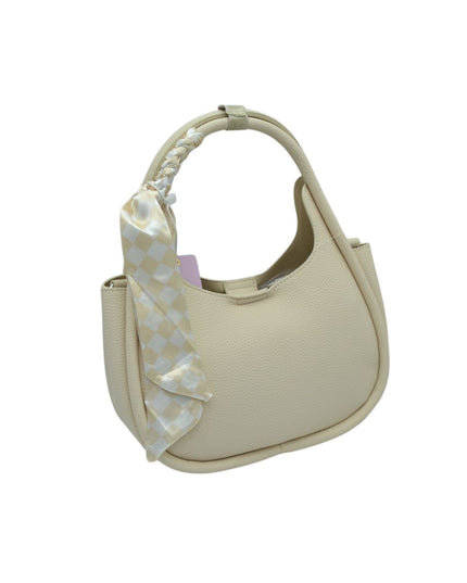 Checkered Scarf Wrapped Tote Bag