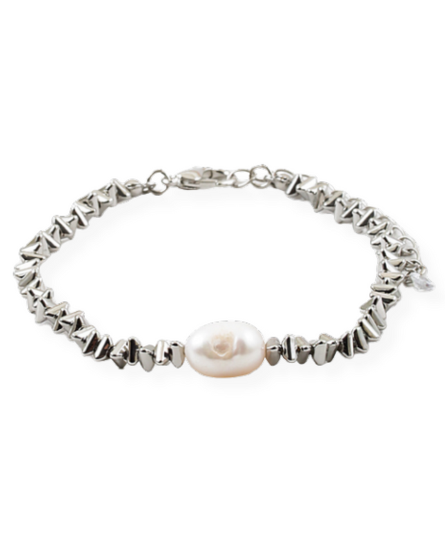 Pearl Center Asymmetrical Bead Bracelet