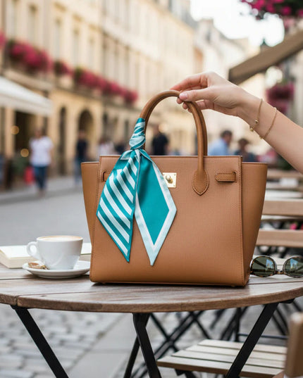 Sicily Stripes Teal Twirl & Tie Scarf