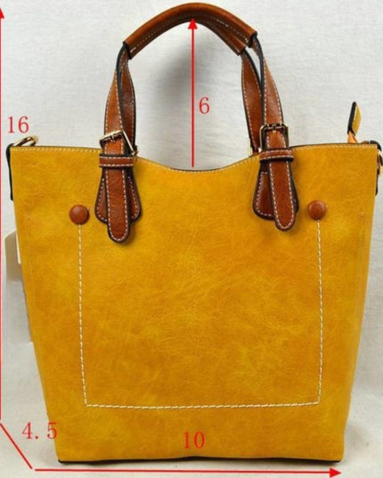 Brown Strap Front Pocket Handbag