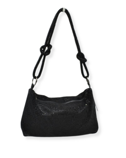 Knot Handle Sparkly Evening Shoulder Bag