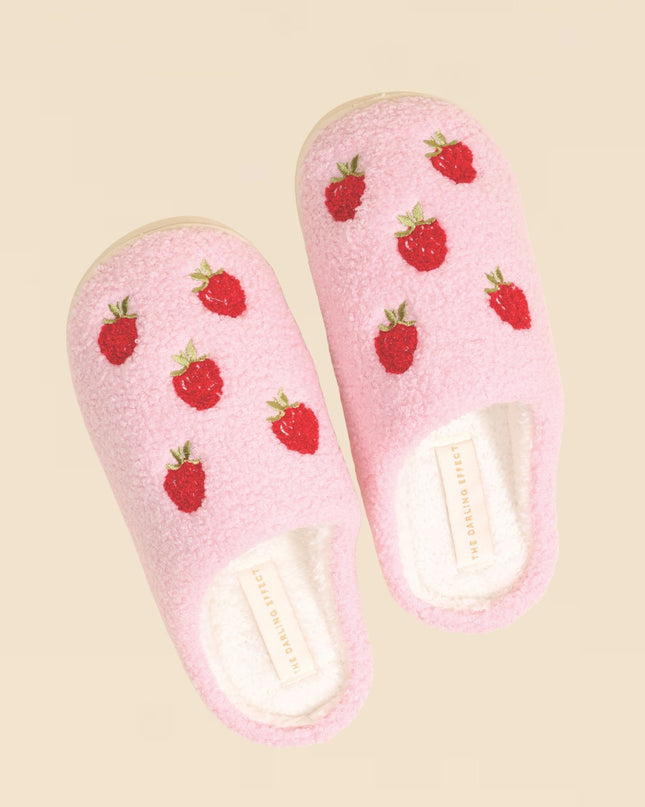 Strawberries Fuzzy Slippers