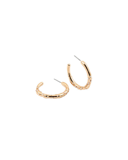 Dotted Pearls 1.25" Half Hoop Earrings