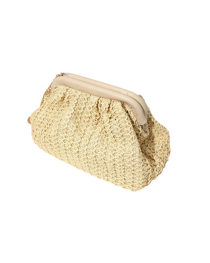 Woven Raffia Clutch Purse Crossbody Bag