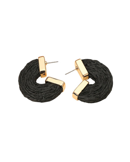 Raffia Wrapped Hoop Earrings