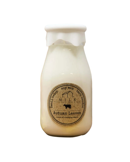 Autumn Leaves Milk Bottle Candle