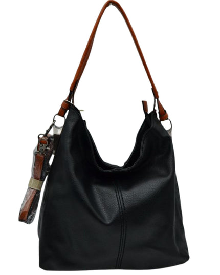 Slouchy Hobo Shoulder Bag Chestnut Strap