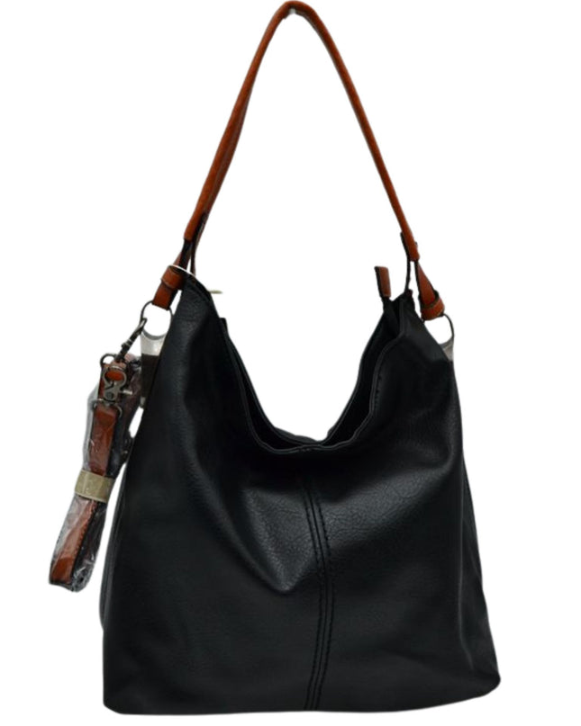 Slouchy Hobo Shoulder Bag Chestnut Strap