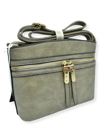 Front Double Zip Cross Body Bag