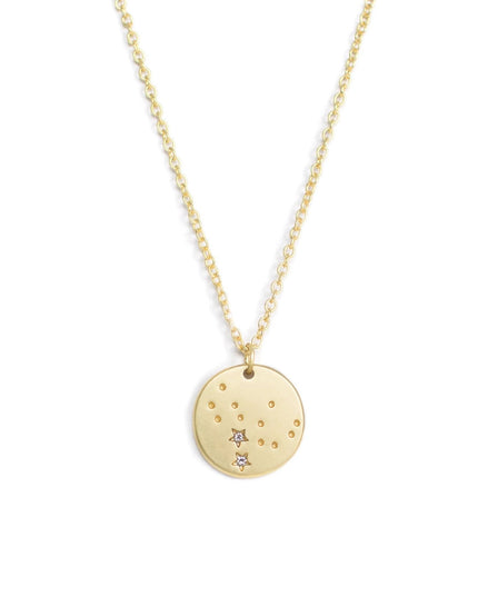 Zodiac Disc Gold Constellation Necklace