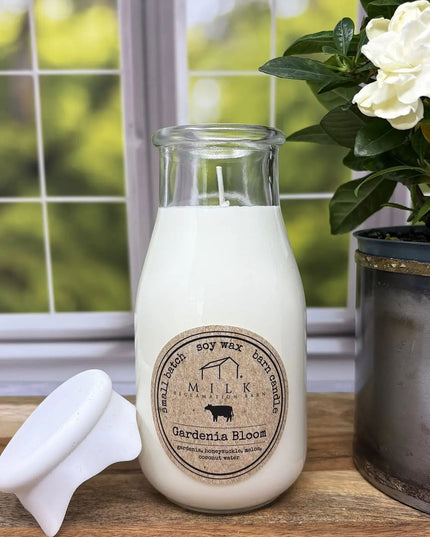 Gardenia Bloom Milk Bottle Candle