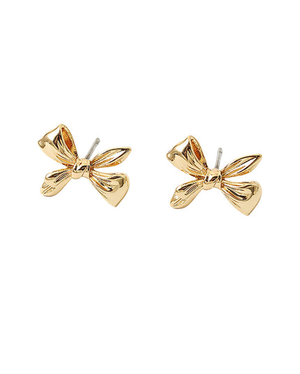 Metal Bow Stud Earrings