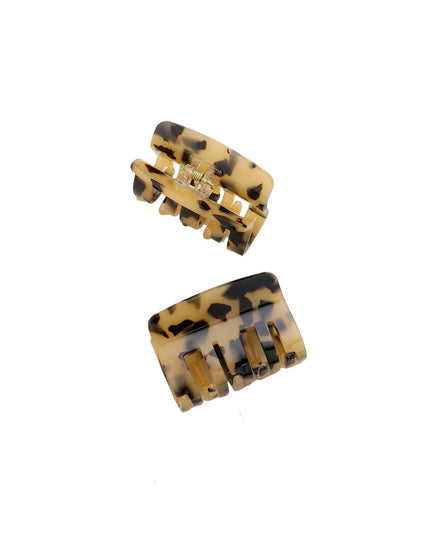 Tortoise Small Rectangle Hair Claw Clip