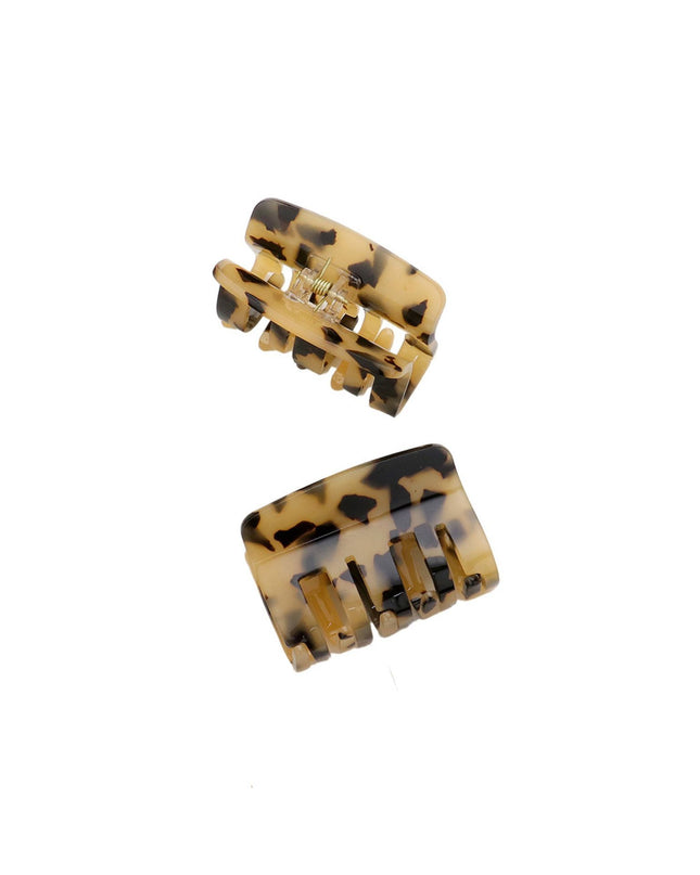 Tortoise Small Rectangle Hair Claw Clip
