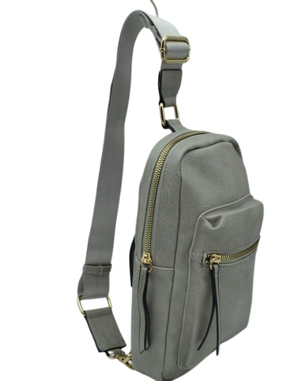 Single Strap Multi Zip Sling Bag