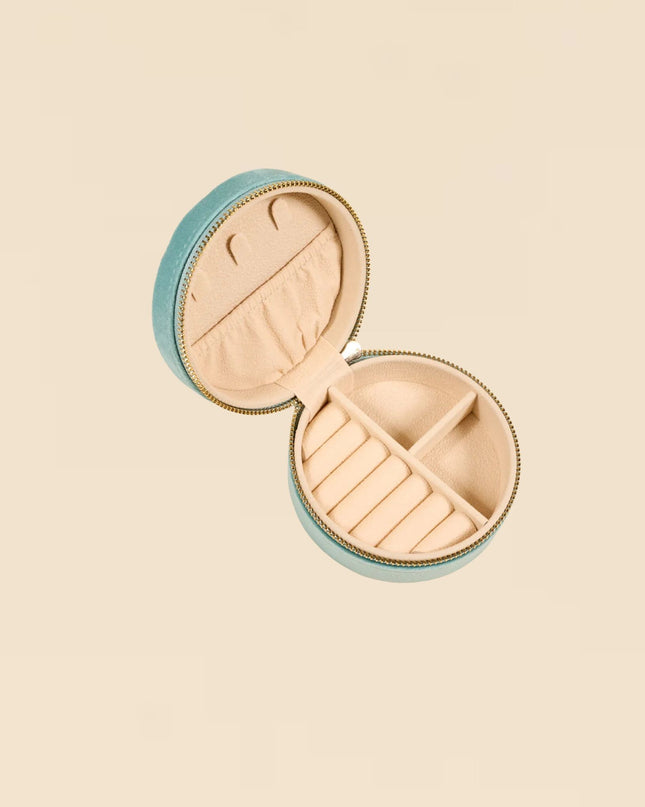 Seashell Round Velvet Jewelry Case