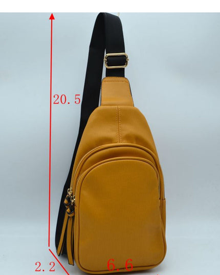 Ribbed Sling Crossbody Bag