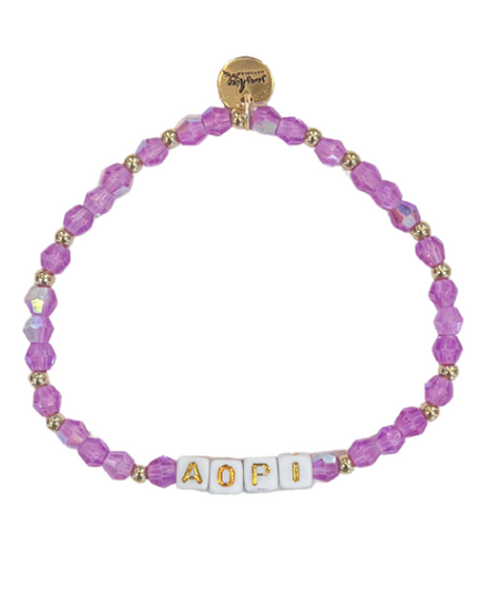 AOPi Sorority Letter Block Bracelet