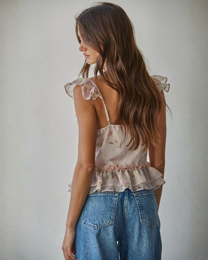 Arianne Floral Tiered Ruffle Cami Top