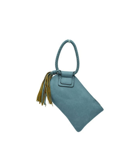 Braided Circle Handle Clutch Bag