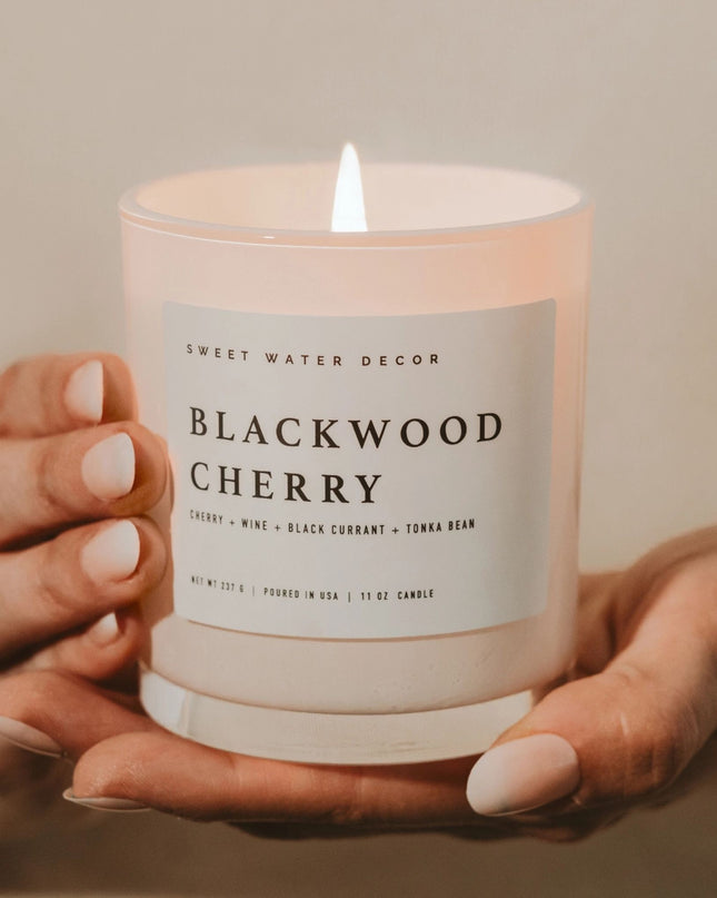 Blackwood Cherry 11oz White Candle