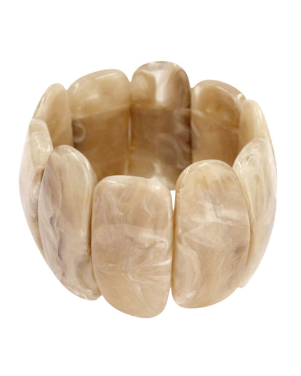 Wide Oval Marbled Stretch Statement Bracelet