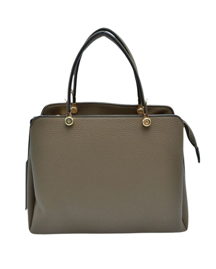 Solid Clutch Hand Bag With Gold Clasps