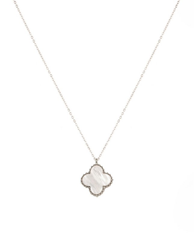 White Shell Clover Necklace