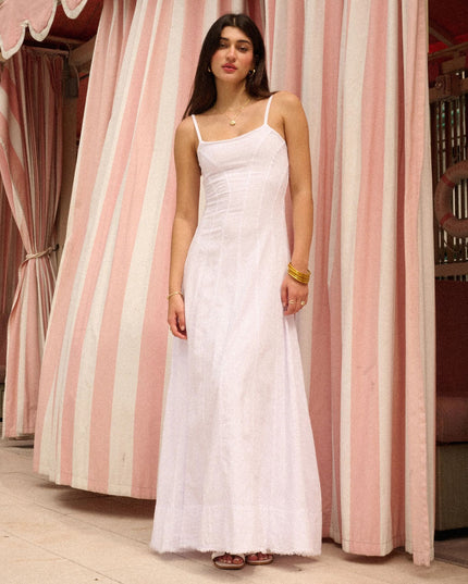 Sabella Pleated Spaghetti Strap Maxi Dress