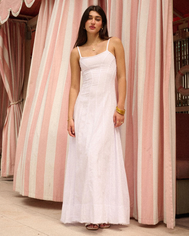 Sabella Pleated Spaghetti Strap Maxi Dress