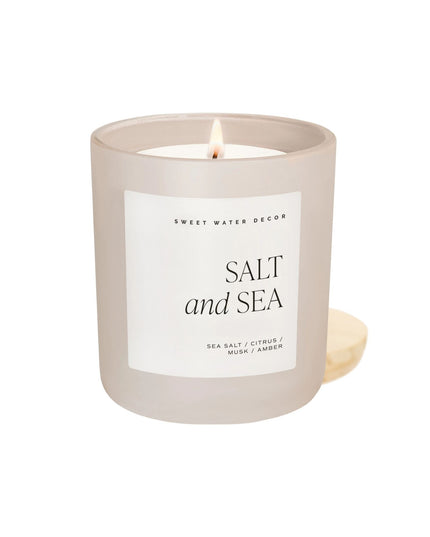 Salt & Sea 15oz White Jar Soy Candle