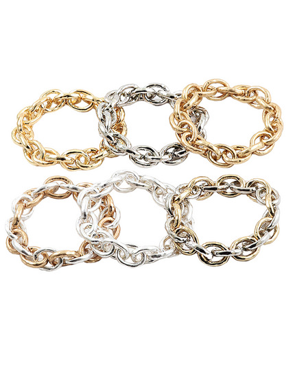 Chunky Oval Chain Link Stretch Bracelet