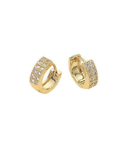 CZ Stone Paved Mini Huggie Hoop Earrings