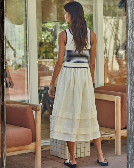 Carmel Sleeveless Striped Knit Midi Dress