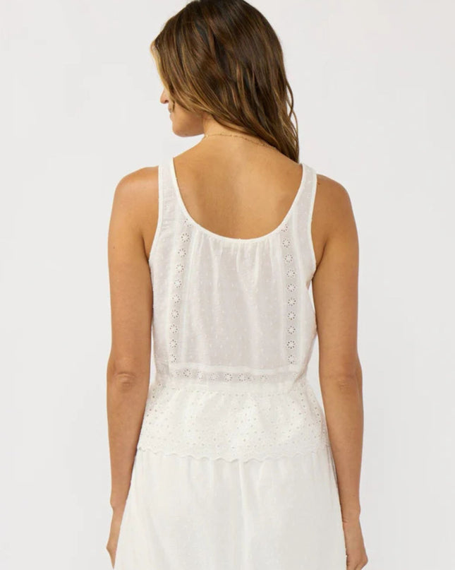 Sadie Sleeveless Eyelet Front Tie Tank Top