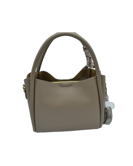 Scarf Detail Pebbled Vegan Leather Satchel Handbag