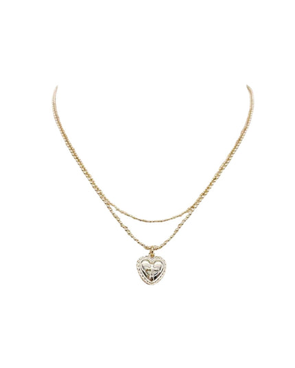 Heart Charm Double Layered Necklace