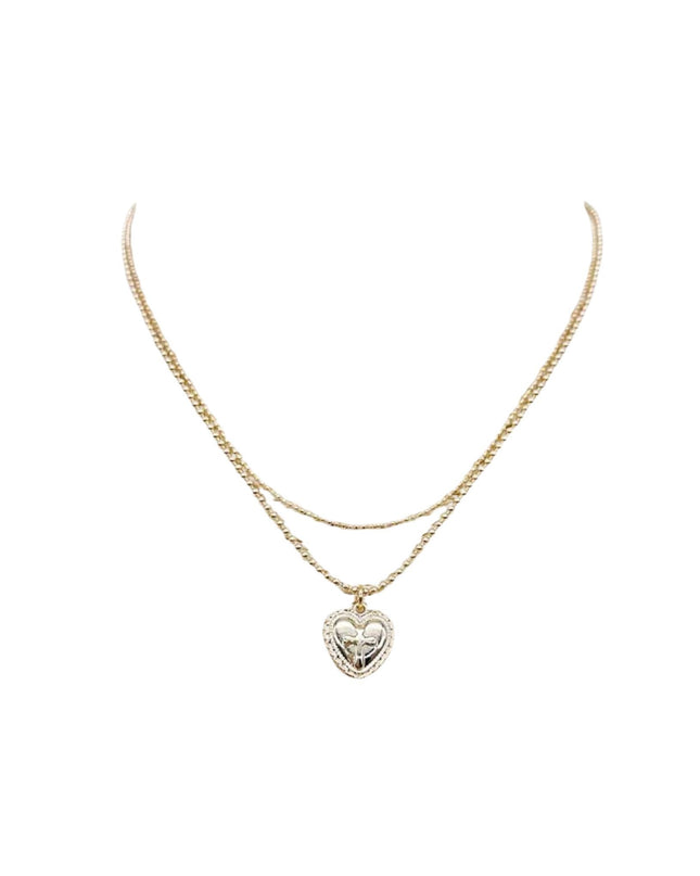 Heart Charm Double Layered Necklace